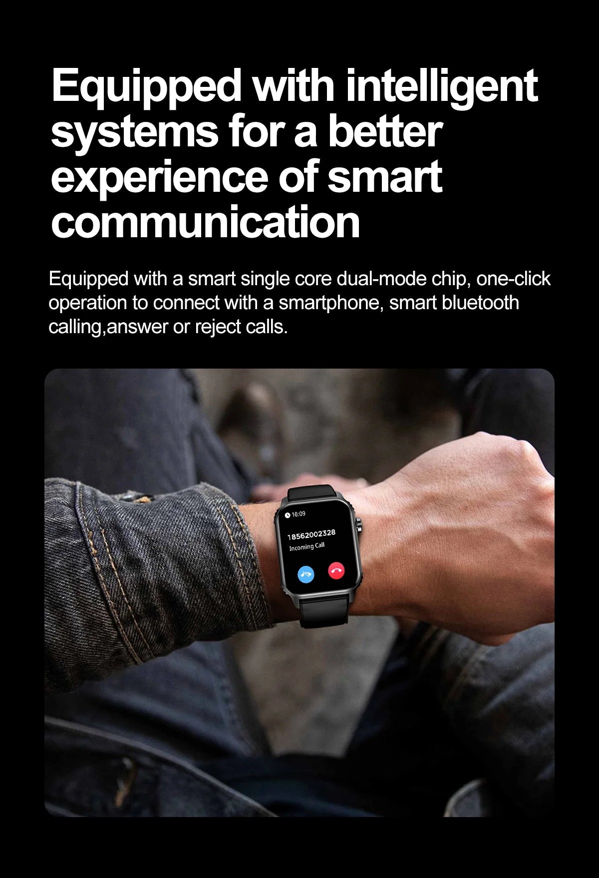 TG08 Smart Watch, 1.85"Smartwatch for Men Women (Answer/Make Call), Fitness Tracker with 100+ Sport Modes, Waterproof Watch.