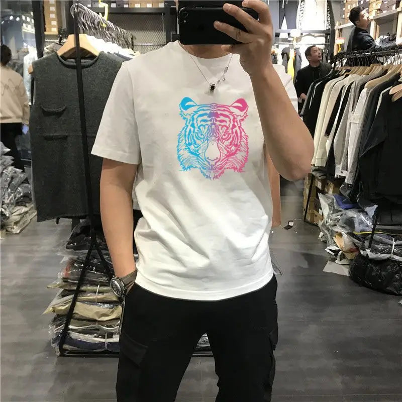 T Shirt for Men Man Tee Shirts Black 100% Cotton White Clothing Top Alphabet Streetwear O Neck Vintage Rock High Quality No Logo