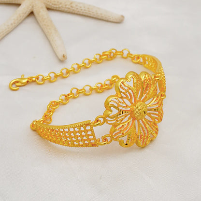 Dubai Women's Jewelry Sets Fashionable Gold Plated Gold Earrings And Necklace Set for Women Girls Wedding Engagement Anniversa