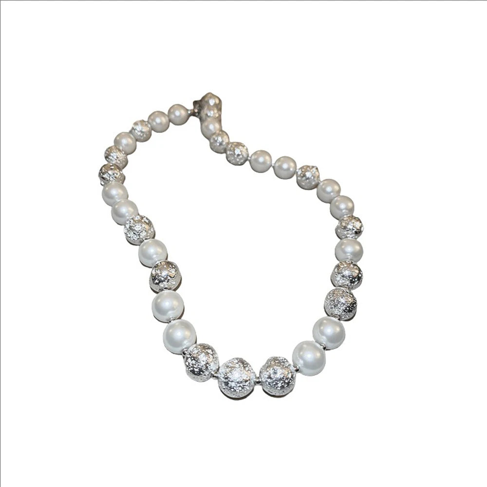 Round Pearl Necklace French Elegant Niche Design Collarbone Chain New Fashionable High-end Jewelry For Women
