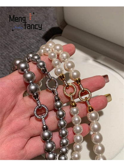 Natural Freshwater Pearl Necklace Simple Exquisite Elegant Luxury Fashion Fine Jewelry Sexy Young Girls High-grade Holiday Gifts