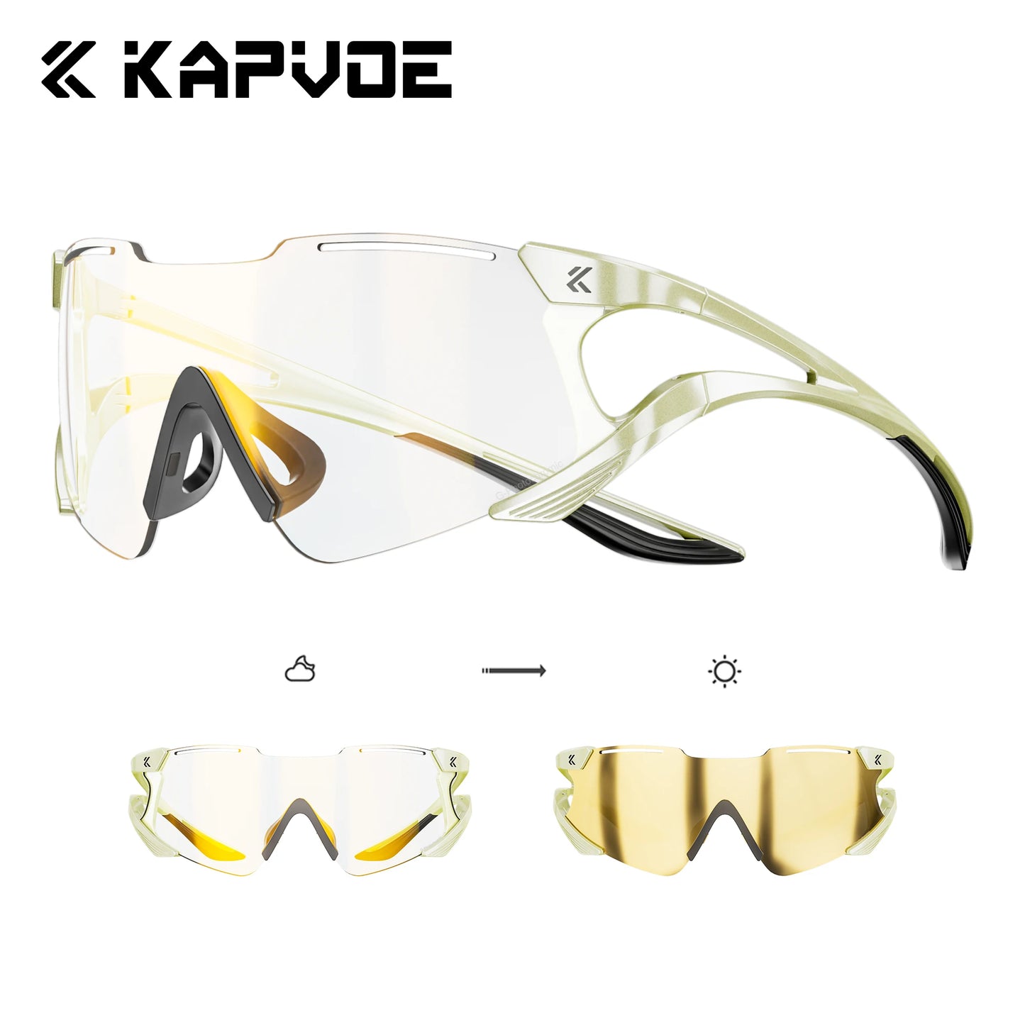 Kapvoe Cycling Sunglasses Photochromic Sports Eyewear UV400 Men MTB Eyewear Outdoor Running Goggles Hiking Sunglasses Sports
