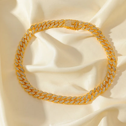 EILIECK Silver Color Cuban Chain Necklace For Women Girl Fashion New Party Gift Thick Neck Chain Waterproof Jewelry Bijoux