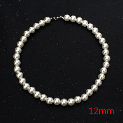 Pearl Necklace Women Men Classic Handmade Strand Bead Jewelry Luxury Trendy Choker Party Gift