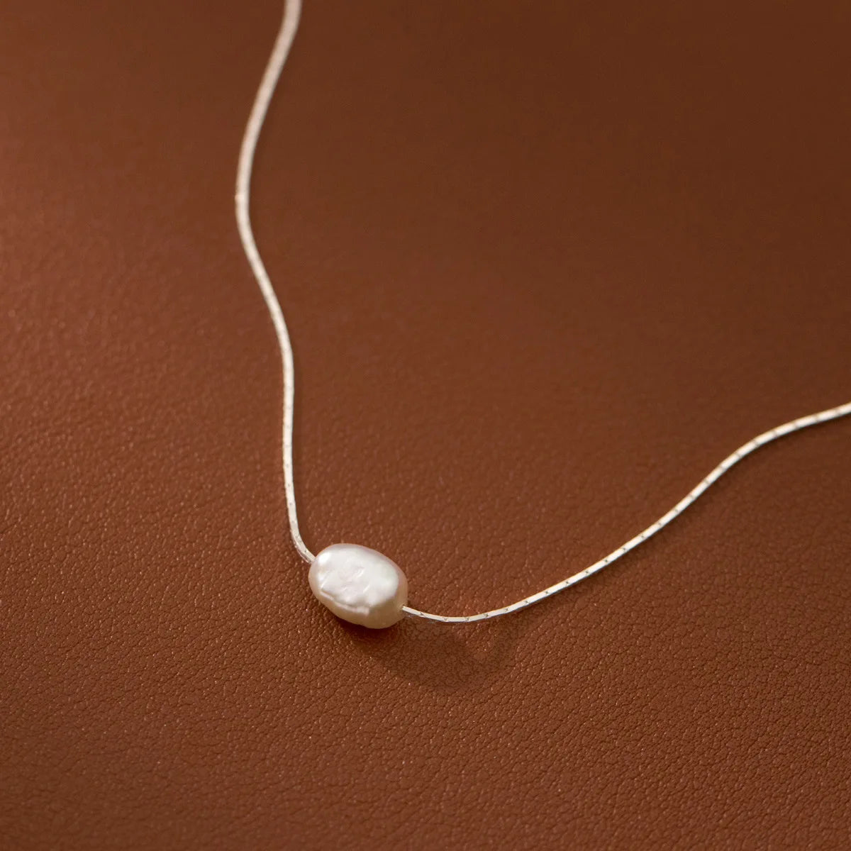 Woman Pearl Necklace For Women On Neck Silver 925 Chain Necklaces Female Pearl Pendant Girls Fashion Jewelry Elegant