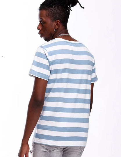 Striped T Shirt for Men Slim Fit Black White Navy Red Even Stripe TShirt Man Short Sleeved Fashion O Neck Striped Top Tees