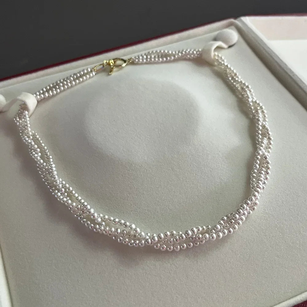 Pearl Necklace, Freshwater Baby Collarbone Chain, Niche Design Temperament, Versatile Necklace, Women's Jewelry