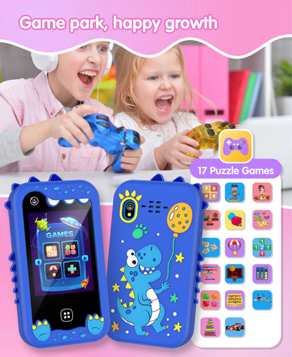 Kids Smart Phone for Girls Boys Dual Camera Music Player 17 Games Toddler Learning Phone Kids Cell Phone Toys Birthday Gifts