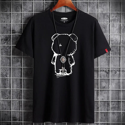 T Shirt for Men Men's Clothing Fitness White O Neck Anime Man T-shirt For Male Oversized Tops New Men T-shirts Goth Punk