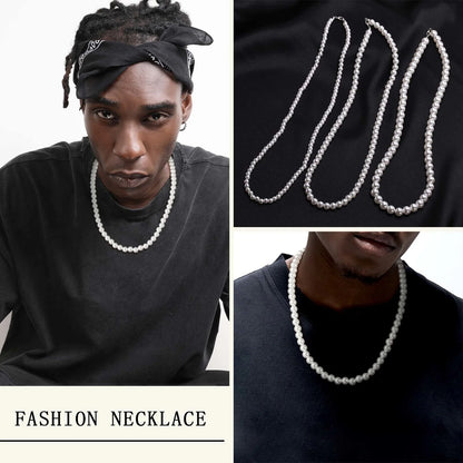 Pearl Necklace for Men,Modern Pearl Necklace, Men's Necklace Pearl Jewelry,Gift For Men Women
