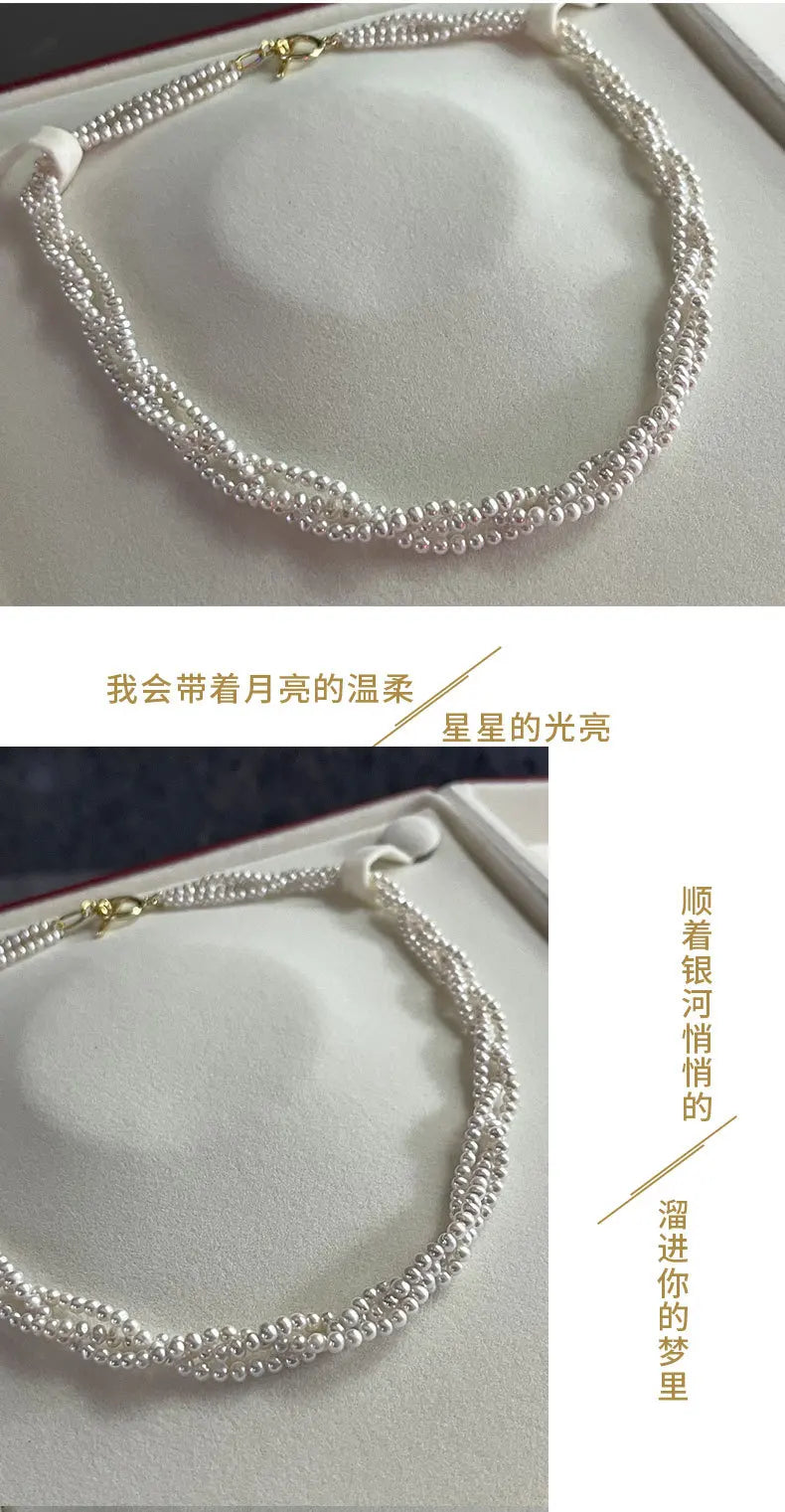 Pearl Necklace, Freshwater Baby Collarbone Chain, Niche Design Temperament, Versatile Necklace, Women's Jewelry