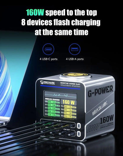 MECHANIC Smart Fast Charge 160W Multi-Line Combo supports charging multiple mobile phones at the same time