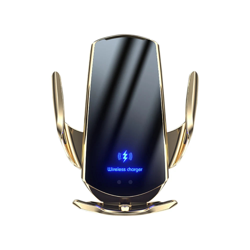 15W Q3 Smart Sensor Car Phone Wireless Charger Fast Charging Auto-Clamping Car Phone Holder for iPhone and All  Android