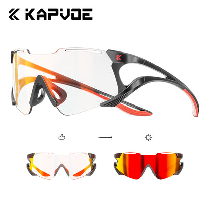 Kapvoe Cycling Sunglasses Photochromic Sports Eyewear UV400 Men MTB Eyewear Outdoor Running Goggles Hiking Sunglasses Sports