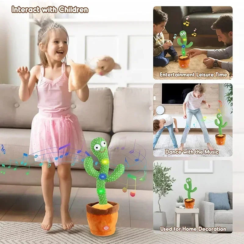 Smart Cactus That Can Dance and Speak, Interactive Learning and Music Toys for Children, Supporting Charging and Battery Models