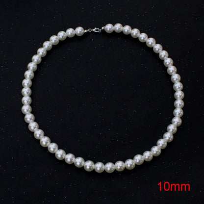 Pearl Necklace Women Men Classic Handmade Strand Bead Jewelry Luxury Trendy Choker Party Gift