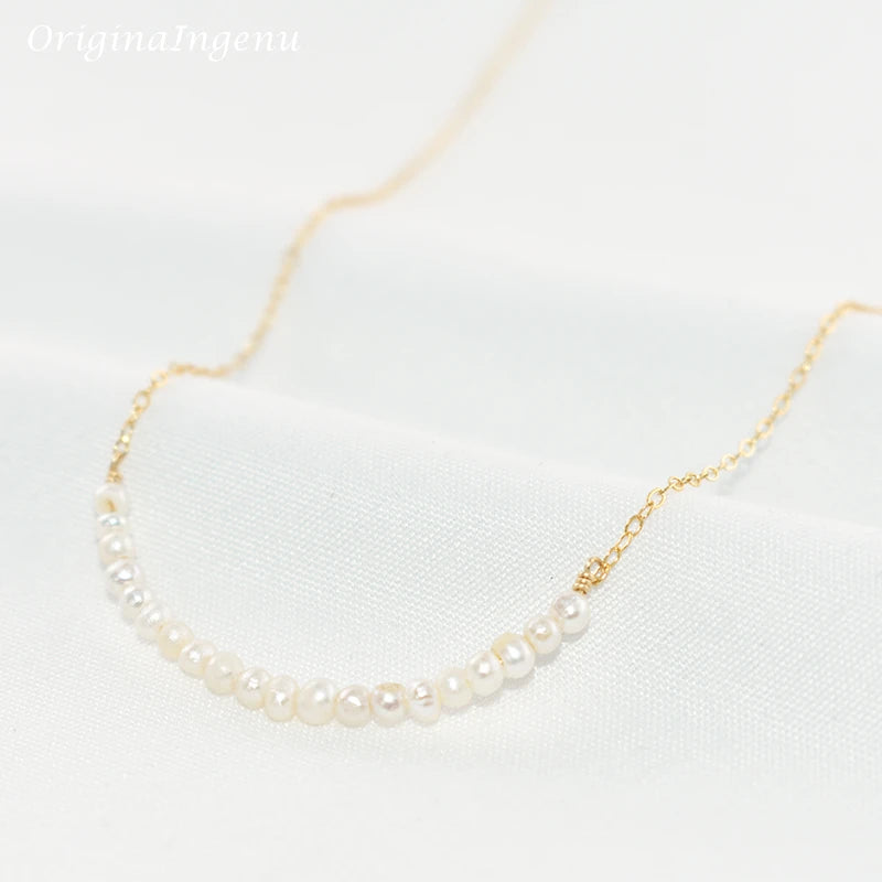 Natural Pearl Necklace Handmade Jewelry Choker  925 Silver Gold Filled Pendants Boho Collier Femme Kolye Collares Necklace