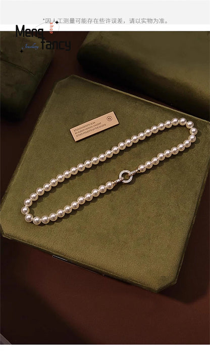 Natural Freshwater Pearl Necklace Simple Exquisite Elegant Luxury Fashion Fine Jewelry Sexy Young Girls High-grade Holiday Gifts