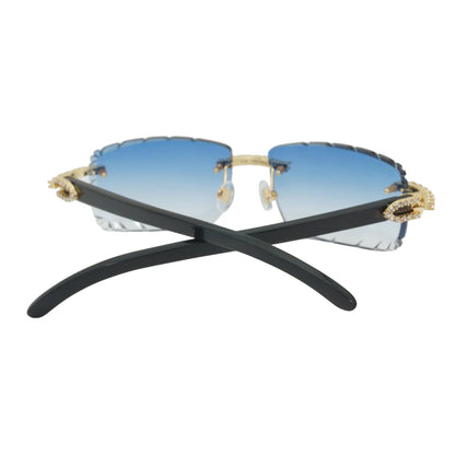 Horn Sunglasses Rimless metal ultra light titanium polarized UV400 lenses retro horn temples unisex For beach driving daily use