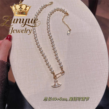 Natural Freshwater Pearl Necklace Exquisite High-end Sexy Young Girls Holiday Gift "ins High-end feel" Luxury Quality Jewelry