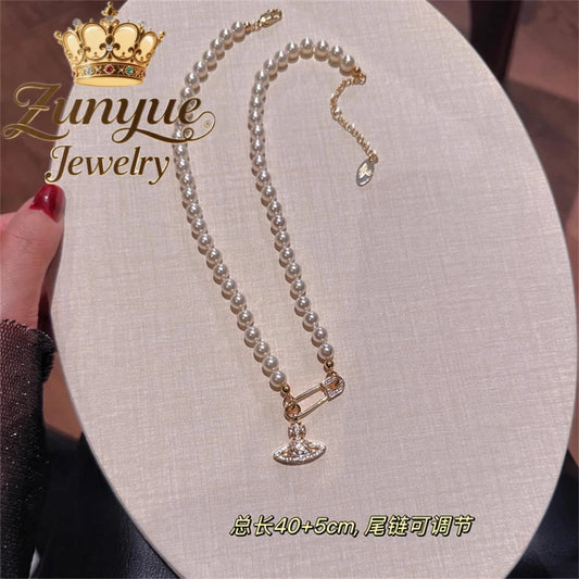 Natural Freshwater Pearl Necklace Exquisite High-end Sexy Young Girls Holiday Gift "ins High-end feel" Luxury Quality Jewelry