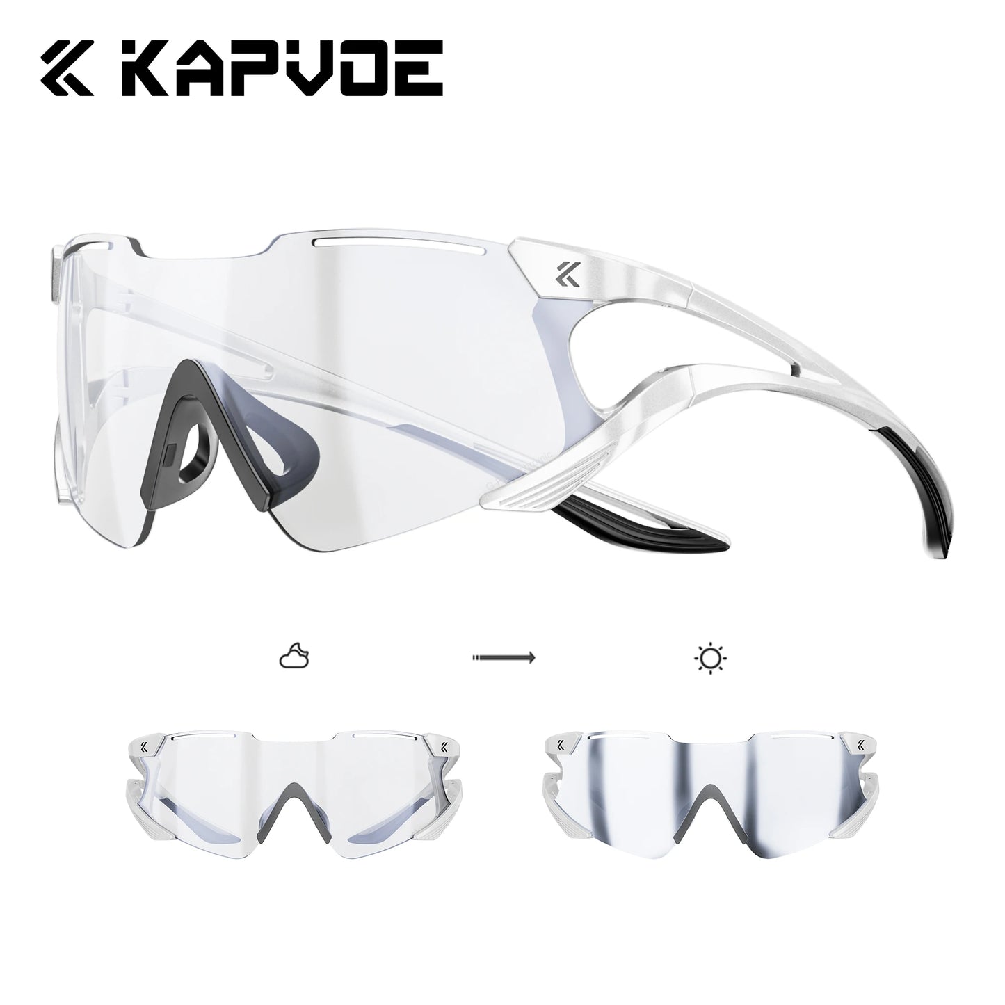 Kapvoe Cycling Sunglasses Photochromic Sports Eyewear UV400 Men MTB Eyewear Outdoor Running Goggles Hiking Sunglasses Sports