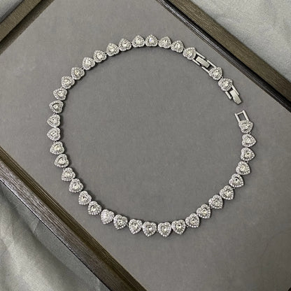 Love pearl necklace, women's light luxury versatile earrings, high-end feeling bracelet jewelry set