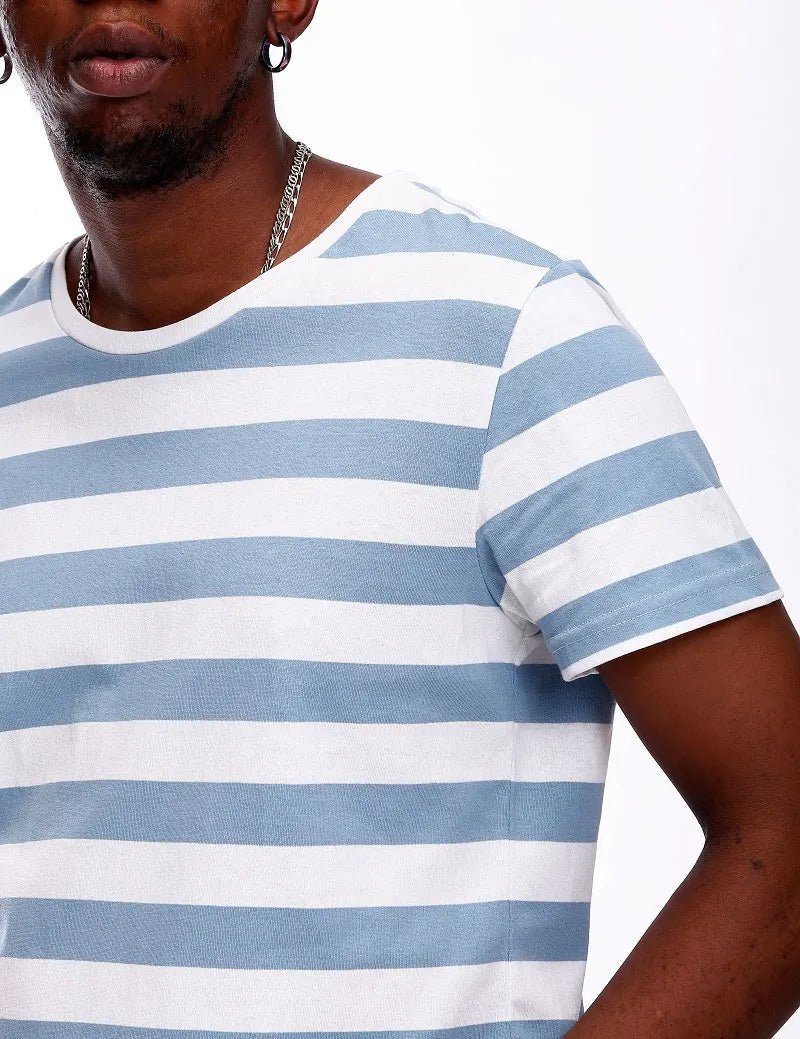 Striped T Shirt for Men Slim Fit Black White Navy Red Even Stripe TShirt Man Short Sleeved Fashion O Neck Striped Top Tees