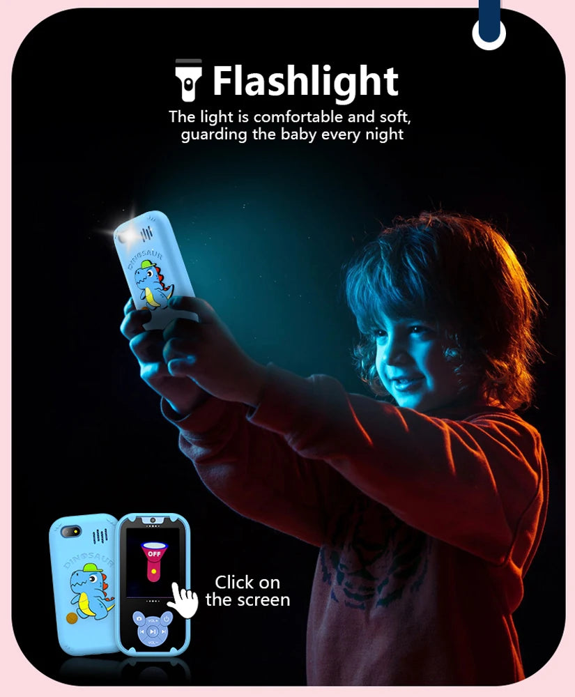 Kids Smart Phone Educational Toys Dual Camera Music Player Baby Phone With 8G Memro Game Learning for Age 3-12 Brithday Gifts