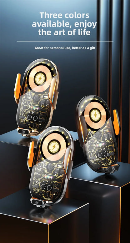 Smart Sensor Car Phone Wireless Charger 15W Fast Charging Auto-Clamping Car Phone Holder For IPhone And All Enable Android