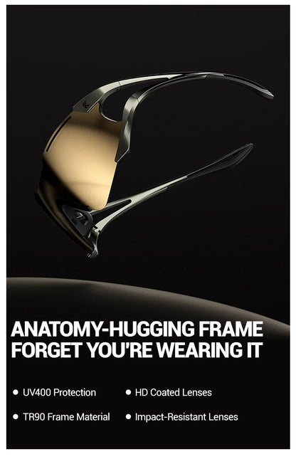 Kapvoe Cycling Sunglasses Photochromic Sports Eyewear UV400 Men MTB Eyewear Outdoor Running Goggles Hiking Sunglasses Sports