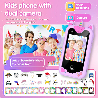Kids Smart Phone for Girls Boys Dual Camera Music Player 17 Games Toddler Learning Phone Kids Cell Phone Toys Birthday Gifts