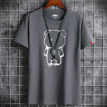 T Shirt for Men Men's Clothing Fitness White O Neck Anime Man T-shirt For Male Oversized Tops New Men T-shirts Goth Punk