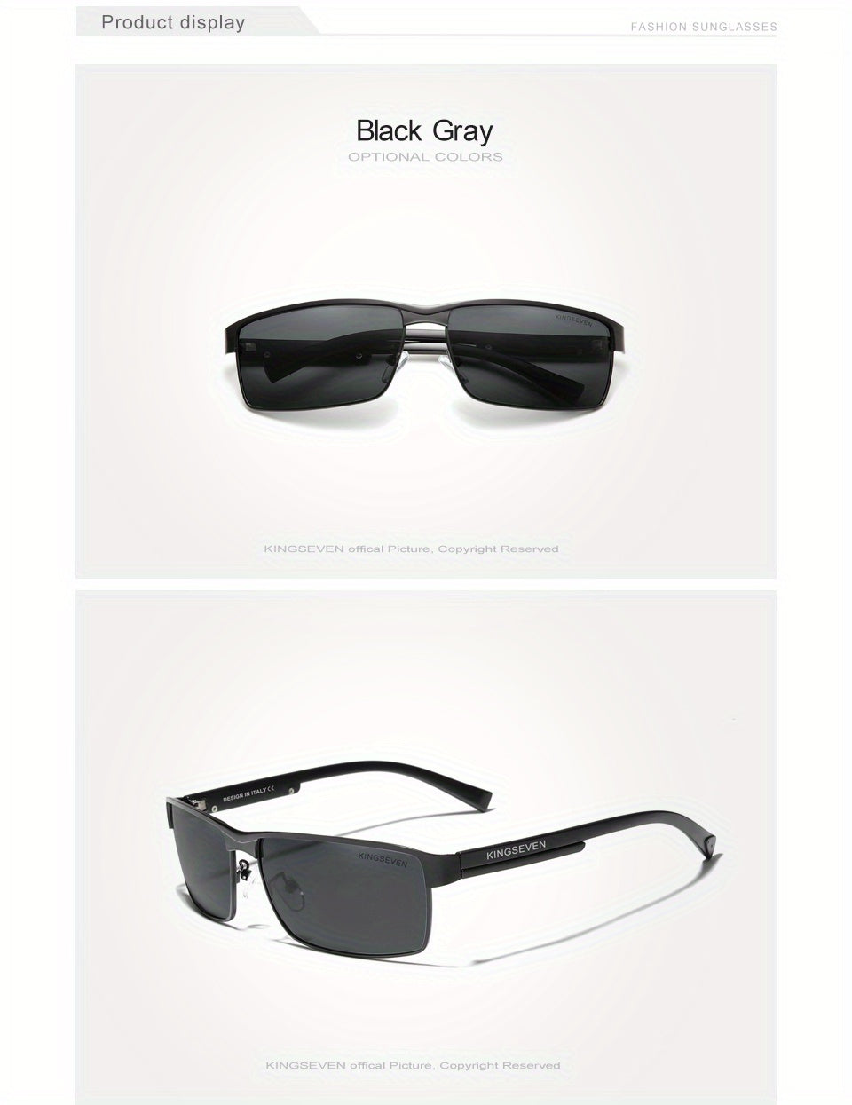 KINGSEVEN, Polarized Men Women Driving Square Eyewear, Men's Sunglasses