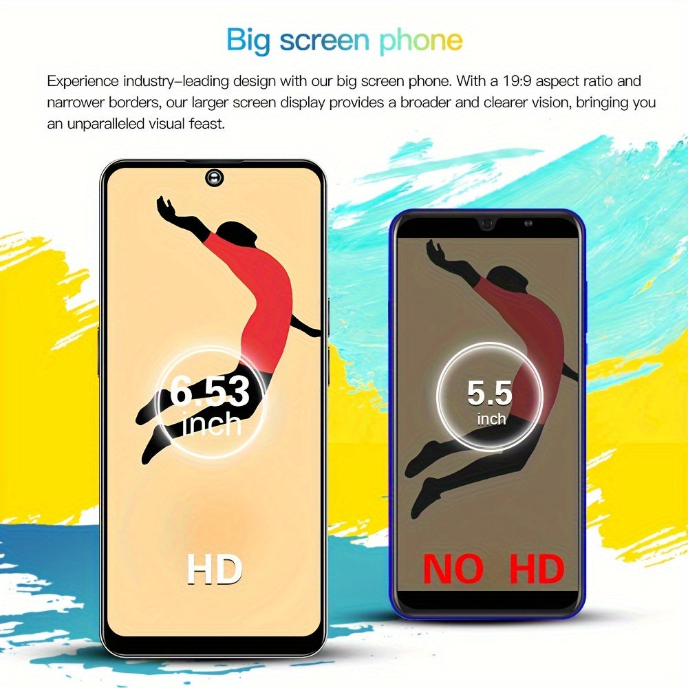 6.53 " Incell Original HD Perforated Screen Smart Phone, Multi-Function Smart Phone, MTK6737 4 Core CPU, 4G Network, 720*1600 Resolution Memory 6+256GB, GPS, Camera 2MP+13MP, Support 10W Fast Charge