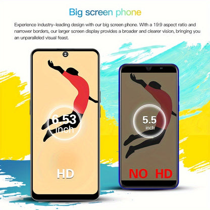 6.53 " Incell Original HD Perforated Screen Smart Phone, Multi-Function Smart Phone, MTK6737 4 Core CPU, 4G Network, 720*1600 Resolution Memory 6+256GB, GPS, Camera 2MP+13MP, Support 10W Fast Charge