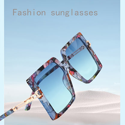 Stylish Oversized PC Frame Sunglasses for Women - Polarized Lens, AC Material, Professional Sports Glasses for Hiking, Outdoor Activities, and Everyday Wear - Durable, Comfortable, and Trendy Accessories